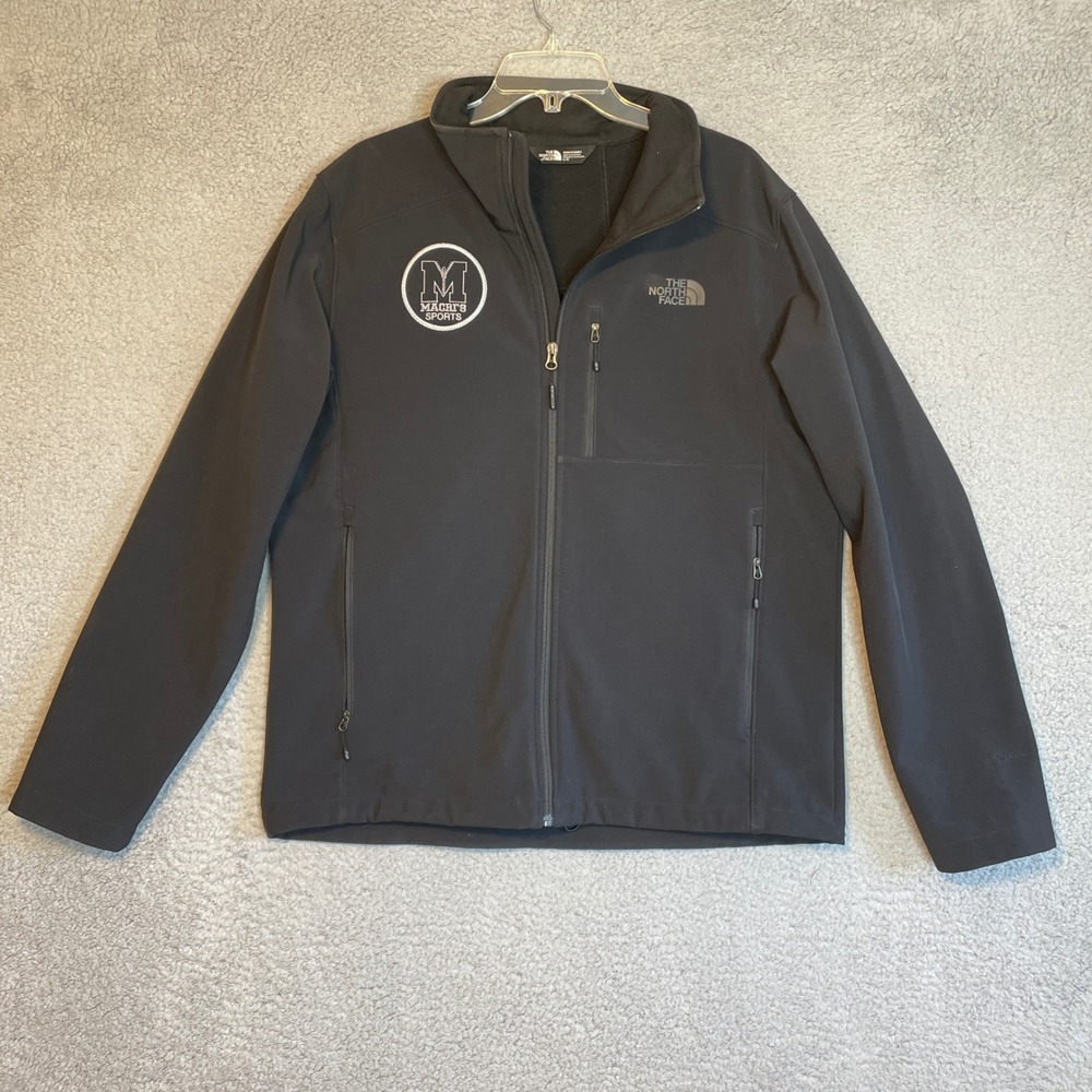 The North Face Mens WindWall Softshell Jacket Large Black MACRrS Sports Logo